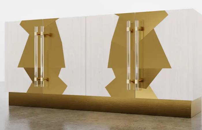 coco buffet with acrylic door pulls