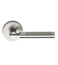 Two-Tone Stainless Steel Door Leverset, Omnia #23