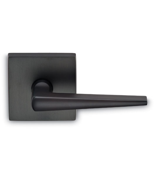 Sleek Solid Brass Lever with Square Rose