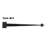 30-3/4 Inch Heavy Door Heart Tip Strap Hinges, Acorn IHJBP