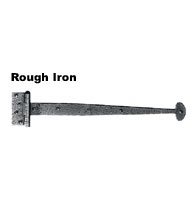 15-5/8 Inch Bean Tip Rough Iron Heavy Strap Hinge, Acorn RIGBP