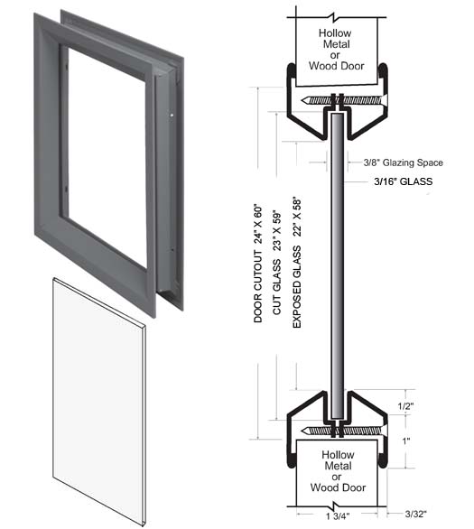 24 x 60 Clear Fire Glass Lite Kit