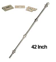 Solid Brass 42 Inch Offset Surface Bolt, Deltana FPG42