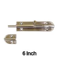 6 Inch Stainless Steel Barrel Bolt, Deltana 6BB32D