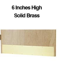 6 inch High Solid Brass Door Kick Plates
