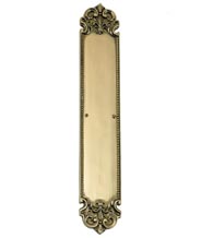 Fleur De Lis Solid Brass Push Plate, Brass Accents A04-P3220