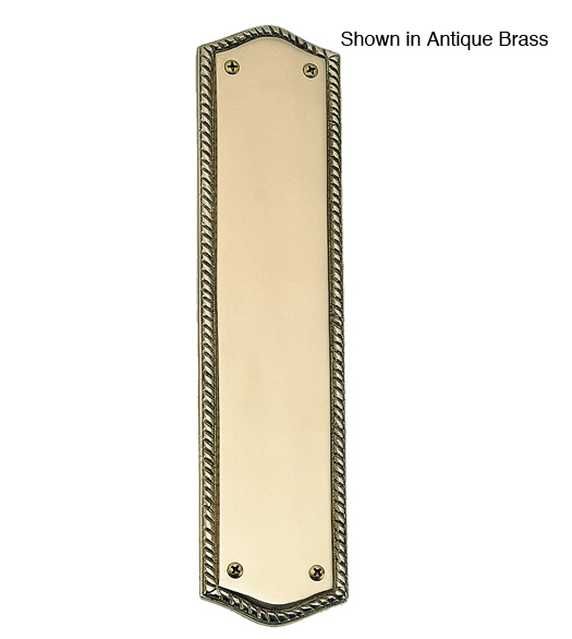 A06-P0250 Rope Style Brass Door Push Plate