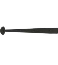 12 Inch Bean Tip Smooth Iron Dummy Strap Hinge, Acorn AHYBP