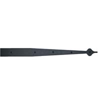 18-3/4 Inch Spear Tip Smooth Iron Dummy Strap Hinge, Acorn AIDBP