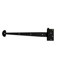 15-5/8 Inch Bean Tip Smooth Iron Heavy Strap Hinge, Acorn AINBP
