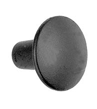 1-3/8 Inch Smooth Black Iron Cabinet Knob, Acorn AP2BP