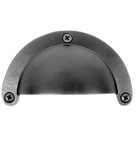 3-5/8 Inch Smooth Black Iron Cup Pull