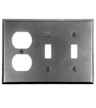 Single Receptacle With Double Switch Plate, Acorn AW7BP