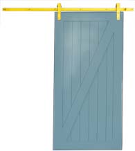 Square Mount Sliding Barn Door Kit with 6 Foot Track, Acorn BH1BI-6