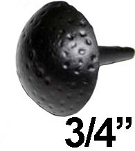 3/4 Inch Black Iron Forged Round Clavos, Acorn CL2BP