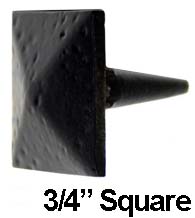 3/4 Inch Black Iron Forged Square Pyramid Clavos, Acorn CL6BP