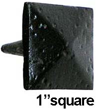 1 Inch Black Iron Forged Square Pyramid Clavos, Acorn CL7BP