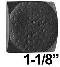1-1/8 Inch Black Iron Forged Square Flat Clavos, Acorn CL8BP