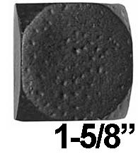 1-5/8 Inch Black Iron Forged Square Flat Clavos, Acorn CLABP
