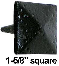 1-5/8 Inch Black Iron Forged Square Pyramid Clavos, Acorn CLBBP