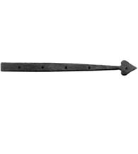 20 Inch Heart Tip Iron Art Dummy Strap Hinge, Acorn IHDBP