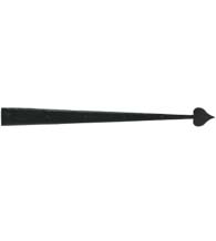 36 Inch Heart Tip Iron Art Dummy Strap Hinge, Acorn IHPBP