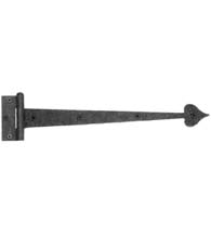 13 Inch Heart Tip Heavy Rough Iron Strap Hinge, Acorn RI6BP