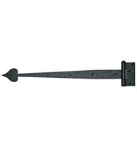 20-1/2 Inch Heart Tip Heavy Rough Iron Strap Hinge, Acorn RI8BP