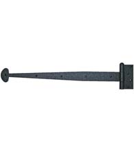 19-5/8 Inch Bean Tip Rough Iron Heavy Strap Hinge, Acorn RIHBP