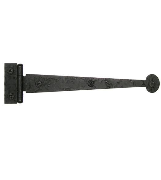 Iron Bean Tip Offset Cabinet Strap Hinge