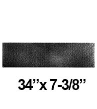 34 x 7-3/8 Rough Black Iron Door Kick Plate, Acorn RMTBP