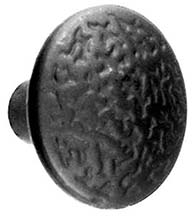 1-3/8 Inch Rough Black Iron Cabinet Knob, Acorn RPGBP