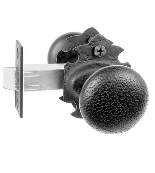 Half Round Rough Black Iron Knobset