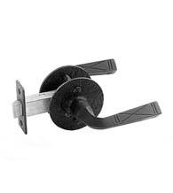 Equis Rough Black Iron Lever With Round Rose, Acorn RZ3BD