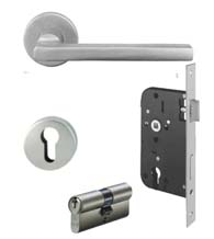 European Mortise Lock Entry Leverset with Round Roses, AHI SIG200-EU1656