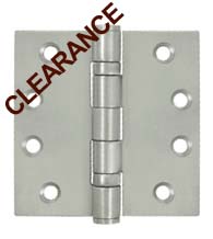 4 x 4 x Square Corners  Heavy Duty Grade Stainless Steel Hinge Ball Bearings, Pair, AHI SIG779-4040