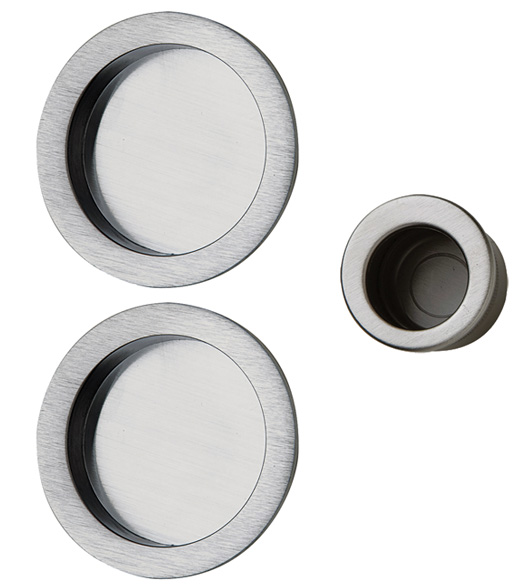 Contemporary Round Pocket Door Pull Set