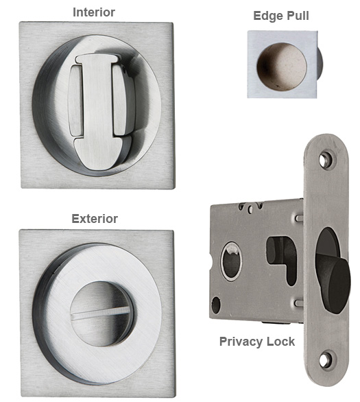 Modern Square Pocket Door Lock