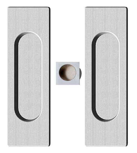 Contemporary Rectangle Pocket Door Pull Set