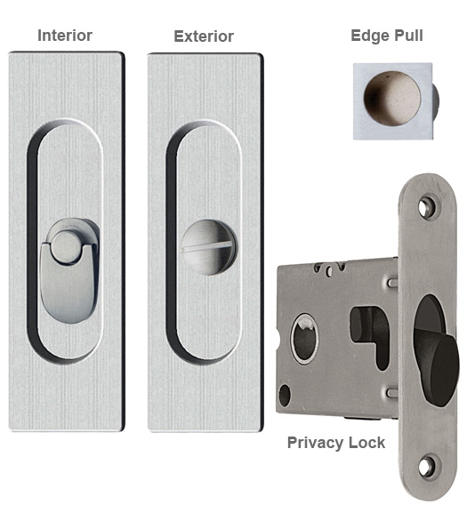 Contemporary Rectangle Pocket Door Lock