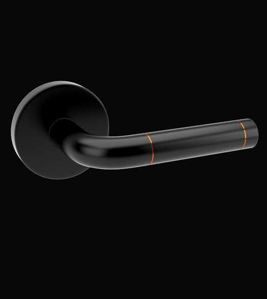 Stainless Steel Black Kodiak Door Levers