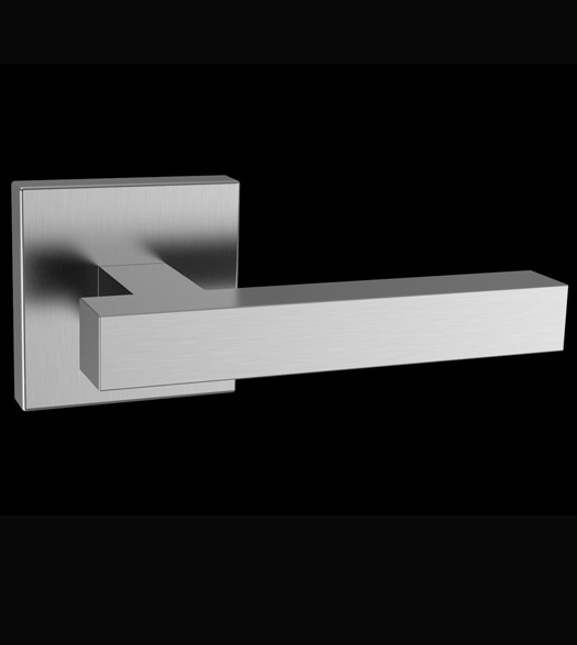 Modern Block Door Leverset With Square Rose