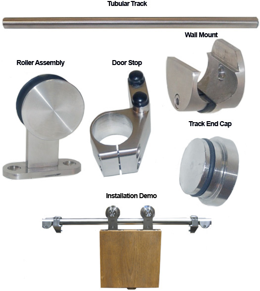 Stainless Steel 36 Inch Wood Barn Door Kit