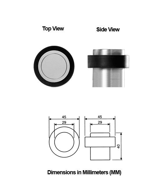 Stainless Steel Modern Round Floor Door Stop