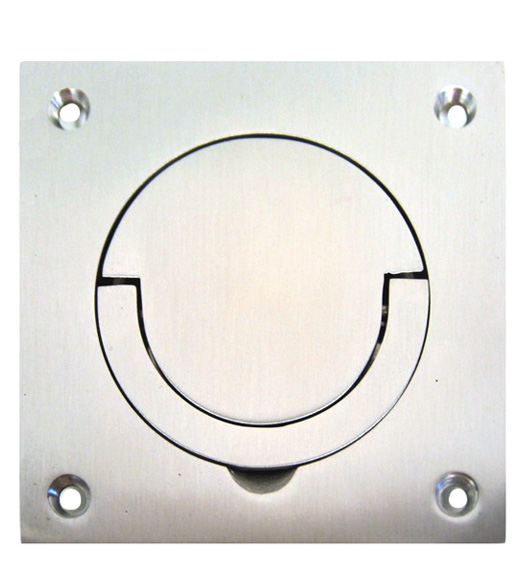 Satin Stainless Contemporary Flush Ring Pull