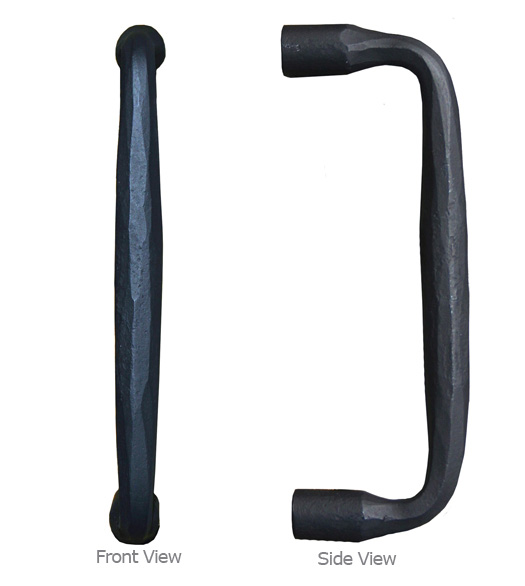 Round End Black Iron Art Pull