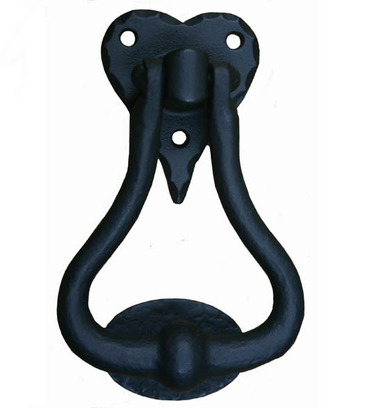 Black Iron Heart Front Door Knocker