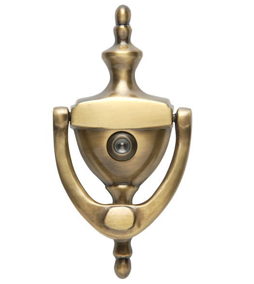 Urn Tip Door Knocker With Peephole