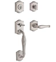 Westcliff Entrance Set with Arched interior Trim Rose, Baldwin WES-TAR