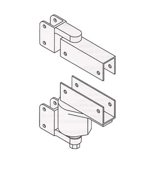 Double Box Clamp Mount Brass Door Pivot
